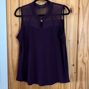 Purple sleeveless blouse